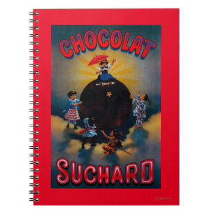 Caderno Espiral Vintage PosterEurope de Chocolat Suchard