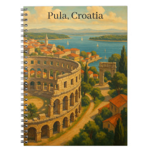 Caderno Espiral Vintage Pula Croácia - Viagem City View