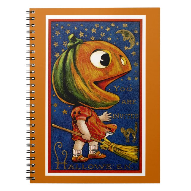 Caderno Espiral Vintage Pumpkin Head (Frente)