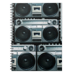 Caderno Espiral Vintage radio boombox