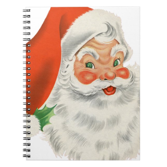 Caderno Espiral Vintage Retro Santa Claus (Frente)