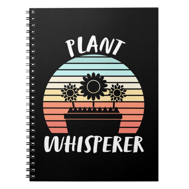 Caderno Espiral Vintage Retro Whisperer da Planta (Frente)