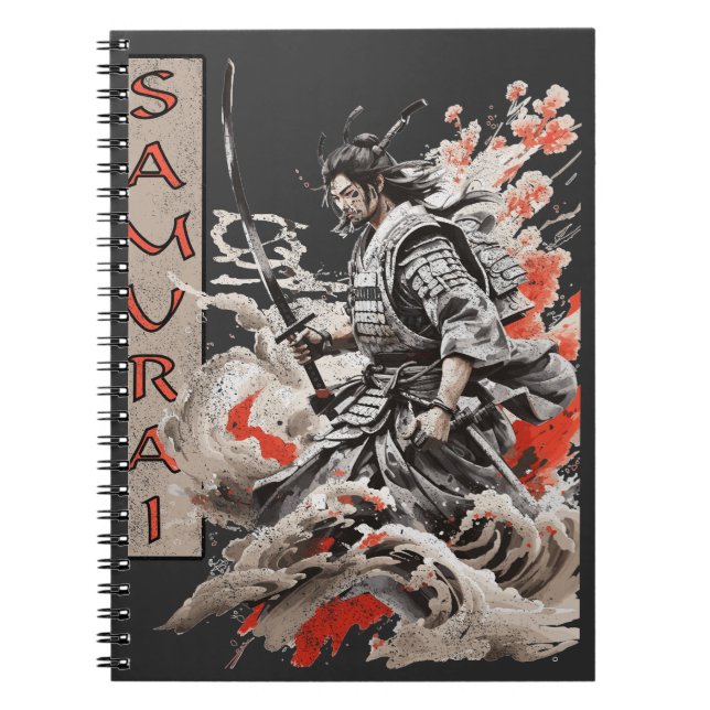 Caderno Espiral Vintage Samurai Design (Frente)