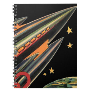 Caderno Espiral Vintage Science Fiction Roket Ship by Space Stars