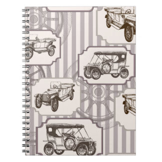 Caderno Espiral Vintage sem falhas com o carro retrô vintage