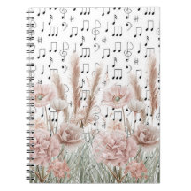 Vintage Sheet Music with Pink Peony Wilflower