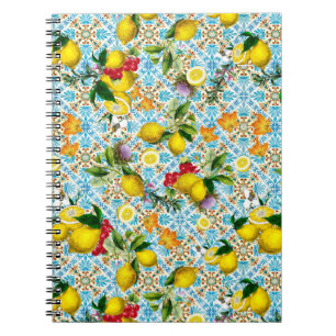 Caderno Espiral Vintage Sicilian lemon jardim