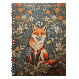 Caderno Espiral Vintage Sitting Fox William Morris Inspirou Floral