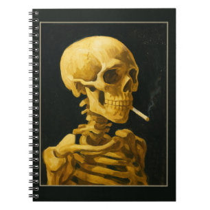 Caderno Espiral Vintage Skull Smoking - Simples inspiração de Van 