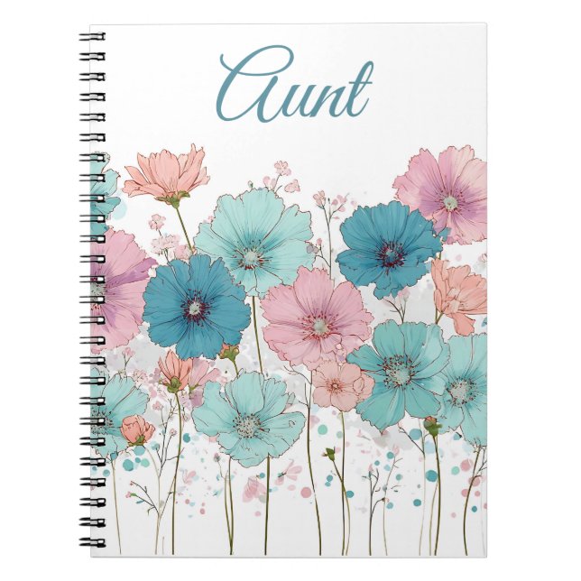 Caderno Espiral Vintage Spring Flowers for Aunt (Frente)