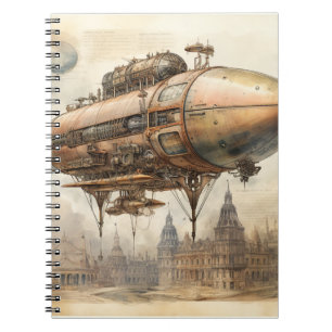 Caderno Espiral Vintage Steampunk Zeppelin (12)