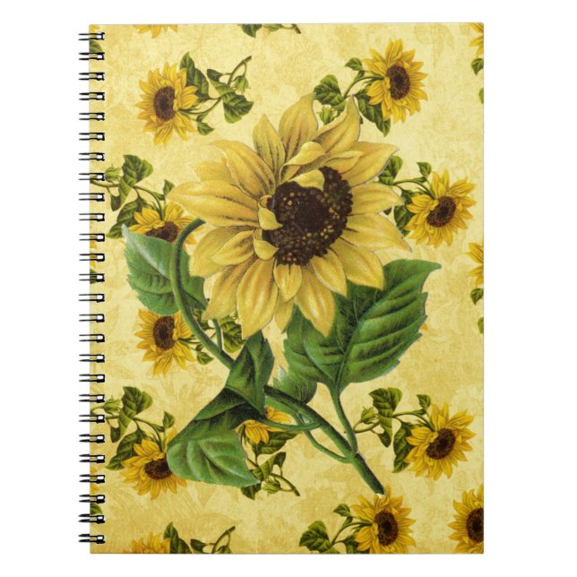 Caderno Espiral Vintage Sunflower (Frente)