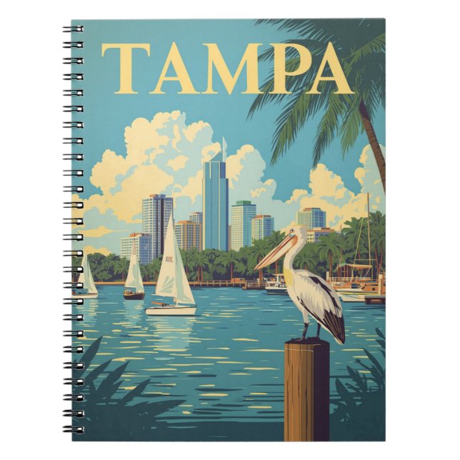 Caderno Espiral Vintage Tampa Bay (Frente)