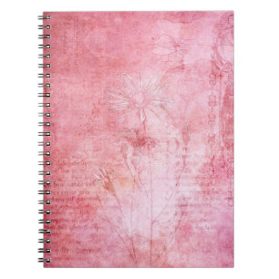 Caderno Espiral Vintage textura do raspão rosa