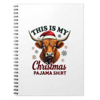 Caderno Espiral Vintage This Is My Christmas Pajama Shirt Highland