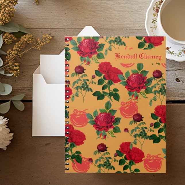 Caderno Espiral Vintage Tomato Pattern (Criador carregado)