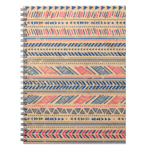 Caderno Espiral Vintage tribal étnico: padrão perfeito.