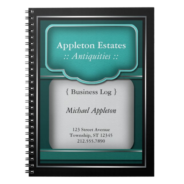 Caderno Espiral Vintage Turquoise - Notebook para empresas (Frente)