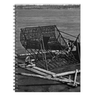 Caderno Espiral Vintage USA Alaska Yukon, armadilha de peixe 1970