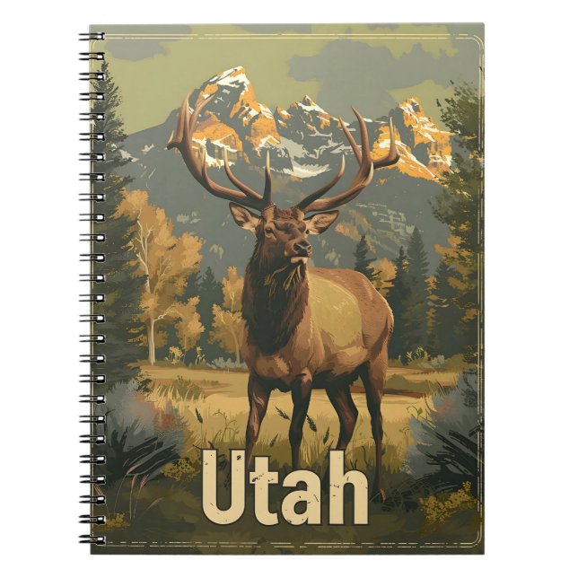 Caderno Espiral Vintage Utah Elk (Frente)