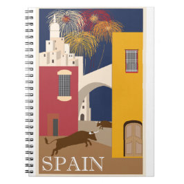 Caderno Espiral Vintage - Viagem - Poster - Espanha
