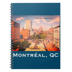 Caderno Espiral Vintage Victoria Square, Montreal, Quebec, Canadá
