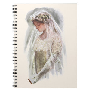 Caderno Espiral Vintage Victorian Bride com a Bíblia Harrison Fish