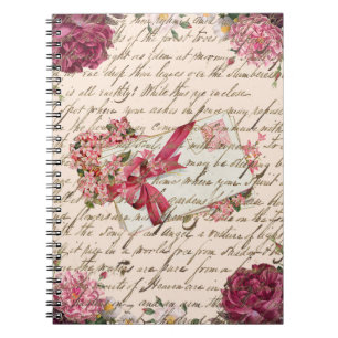 Caderno Espiral Vintage Victorian Letters Old Poem