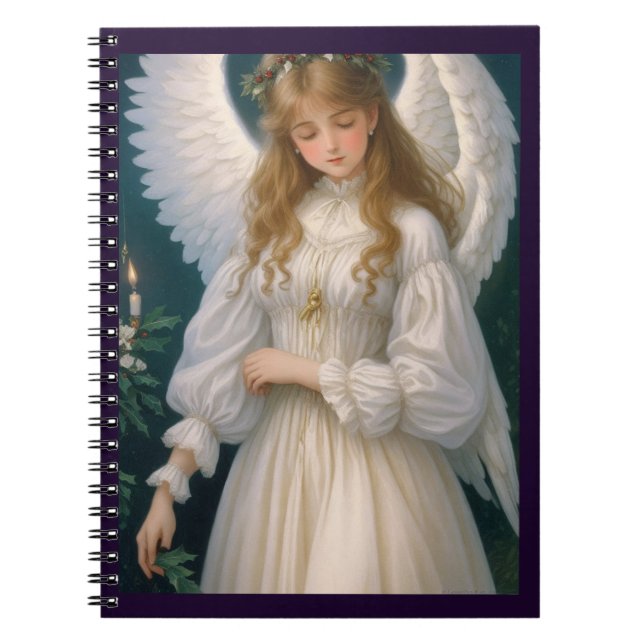 Caderno Espiral Vintage Victorian Retro Christmas Angel (Frente)