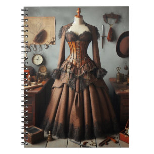 Caderno Espiral Vintage Victorian Steampunk Lady Detetive Dress