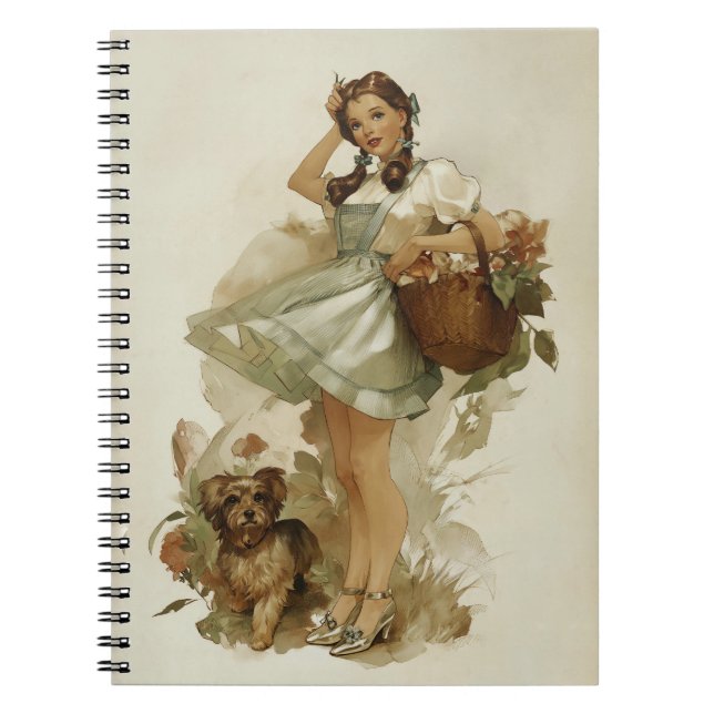 Caderno Espiral Vintage Whimsical Dorothy and Toto (Frente)
