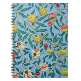 Caderno Espiral Vintage William Morris 'Quatro padrões de Fruta