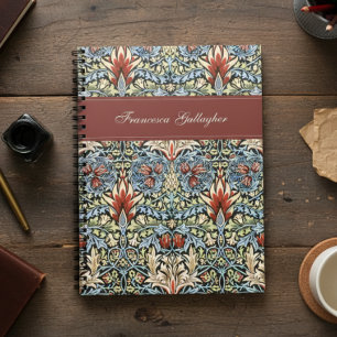 Caderno Espiral Vintage William Morris Snakehead Floral