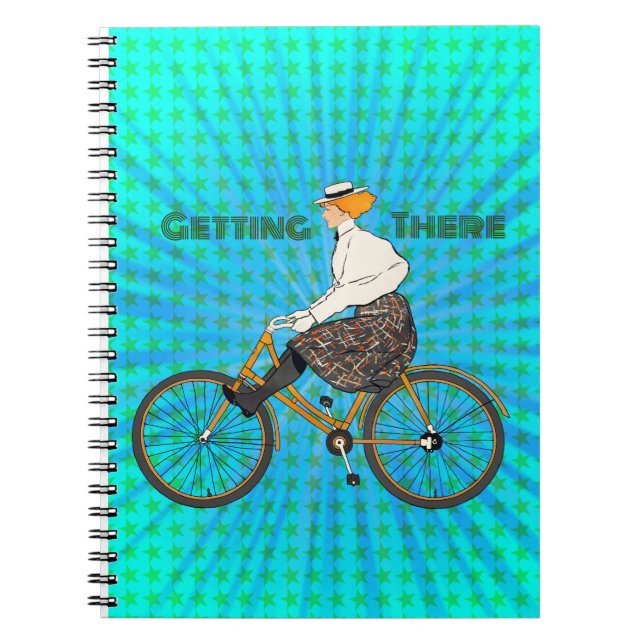 Caderno Espiral Vintage Woman Biciclo (Frente)