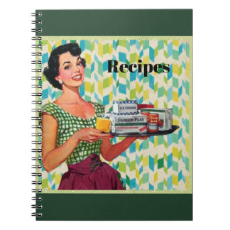 Caderno Espiral Vintage Woman Recipiente Book