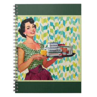 Caderno Espiral Vintage Woman Recipiente Book