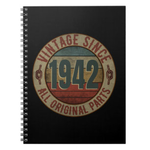 CADERNO ESPIRAL VINTAGEM DESDE 1942 TODAS AS PARTES ORIGINAIS