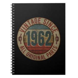 CADERNO ESPIRAL VINTAGEM DESDE 1962 TODAS AS PARTES ORIGINAIS