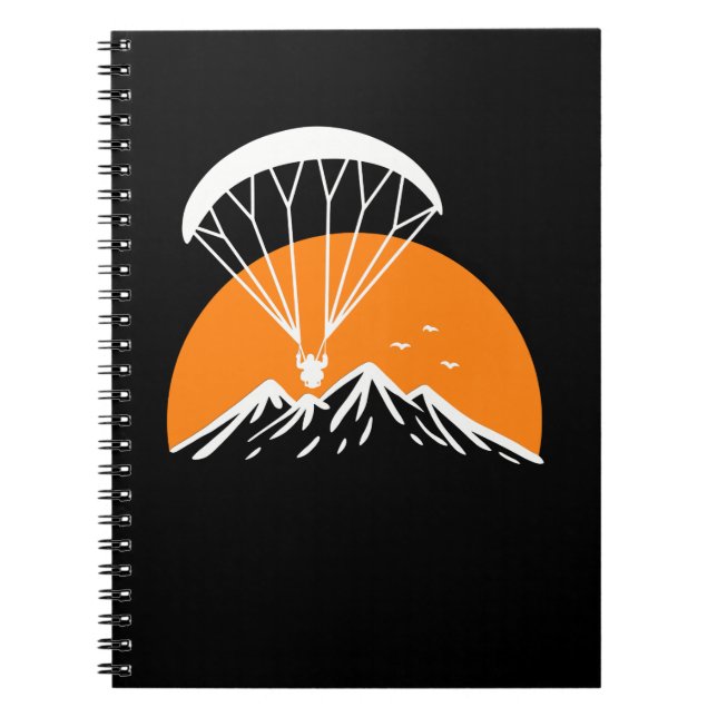 Caderno Espiral Vintagem retrô de paramotorização (Frente)