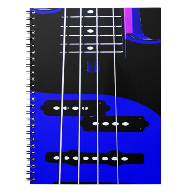 Caderno Espiral Violão Artístico Azul e Preto (Frente)