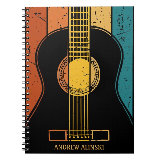 Caderno Espiral Violão de vinheta personalizado (Frente)