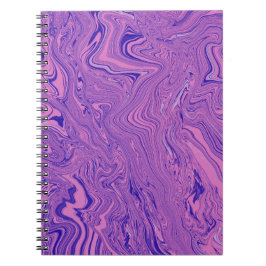Caderno Espiral Violet Liquid Marble Abstract Pattern
