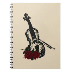 Caderno Espiral Violino e Rosas