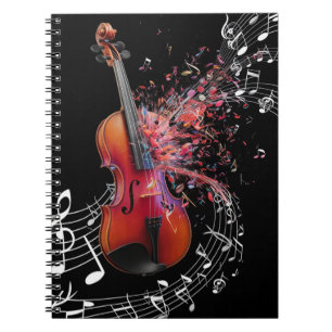Caderno Espiral Violino negro para música