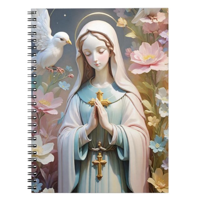Caderno Espiral Virgem Floral Mary Notebook (Frente)
