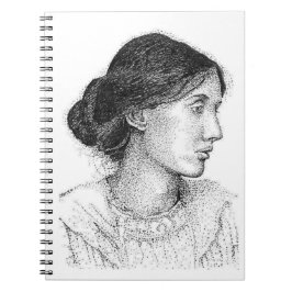 Caderno Espiral Virginia Woolf Ink Drawing ... DIÁRIO