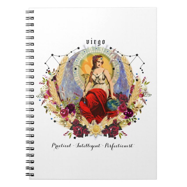 Caderno Espiral Virgo Zodiac Birthday (Frente)