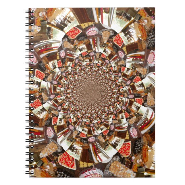Caderno Espiral Visão Psicodélica de Tons Castanhos (Frente)