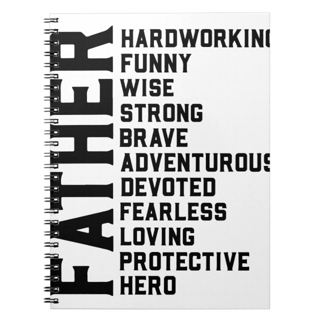 Caderno Espiral Visões positivas motivacionais do pai (Frente)