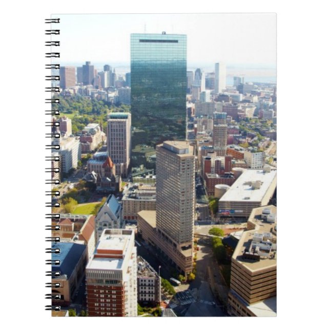 Caderno Espiral Vista aérea de Boston 2 (Frente)